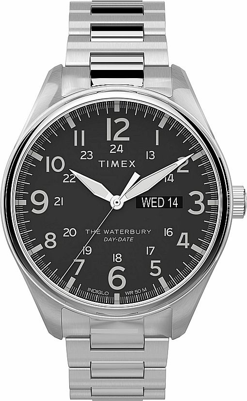 Men's Timex The Waterbury Day-Date Stainless Steel Watch TW2T71100