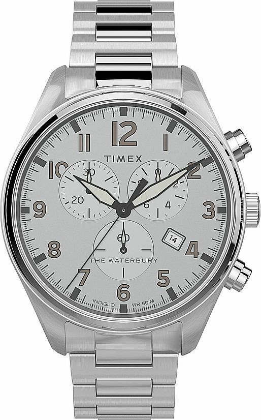 Men's Timex Waterbury Chronograph Silver Tone Watch TW2T70400