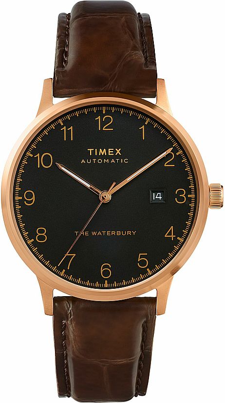 Men's Timex Waterbury Rose Gold Tone Automatic Watch TW2T70100