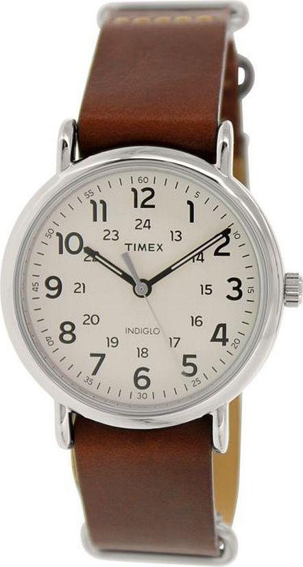 Men's Timex Weekender Brown Leather Band Watch T2P495 T2P4959J