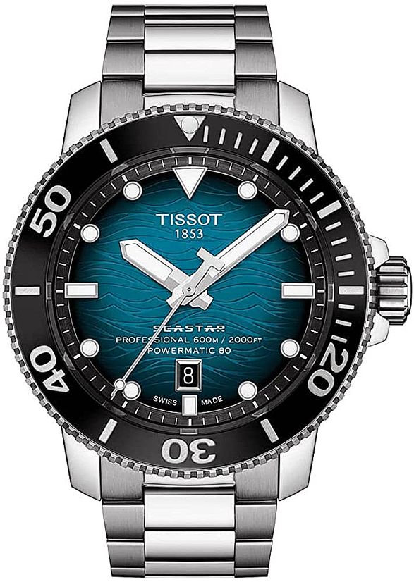 Men's Tissot Seastar 2000 Powermatic 80 Automatic Diver's Watch T1206071104100