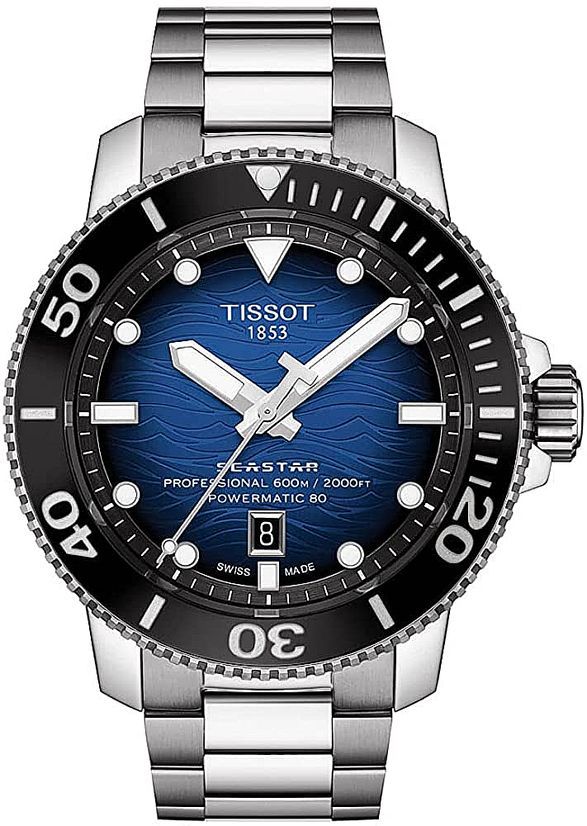 Men's Tissot Seastar 2000 Powermatic 80 Automatic Diver's Watch T1206071104101