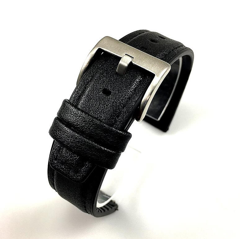 Michael Kors Compatible Black Leather Watch Strap Quick Release Band Silver Buckle #1511