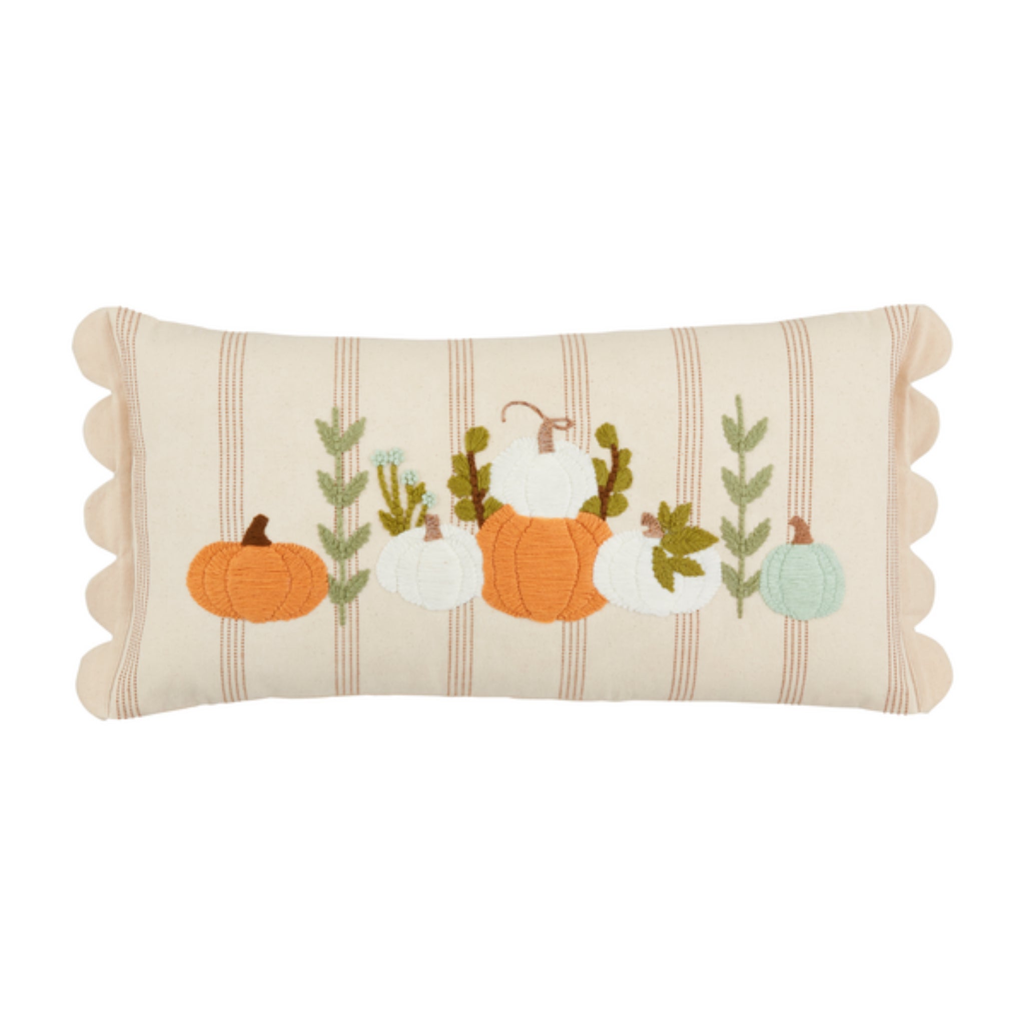 Mud Pie Scallop Pumpkin Pillow