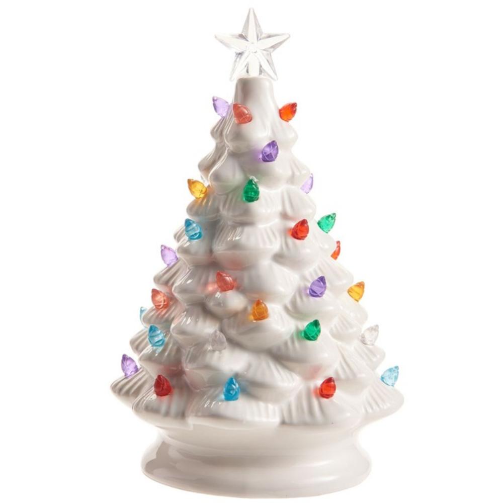 8" Lighted White Vintage Tree
