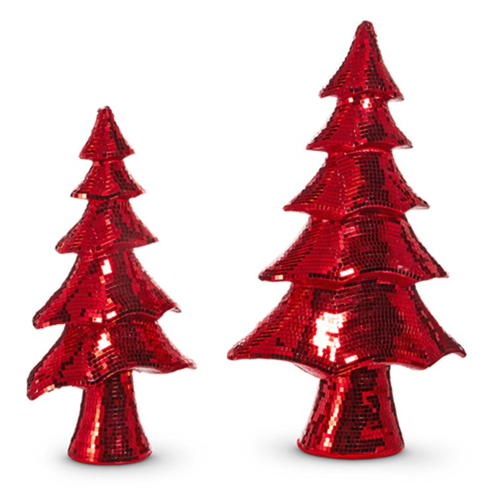 Raz Imports Red Layered Disco Ball Trees