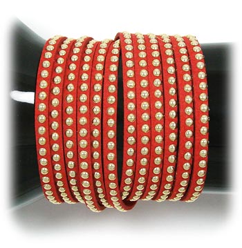 Red Studded Wrap Bracelet