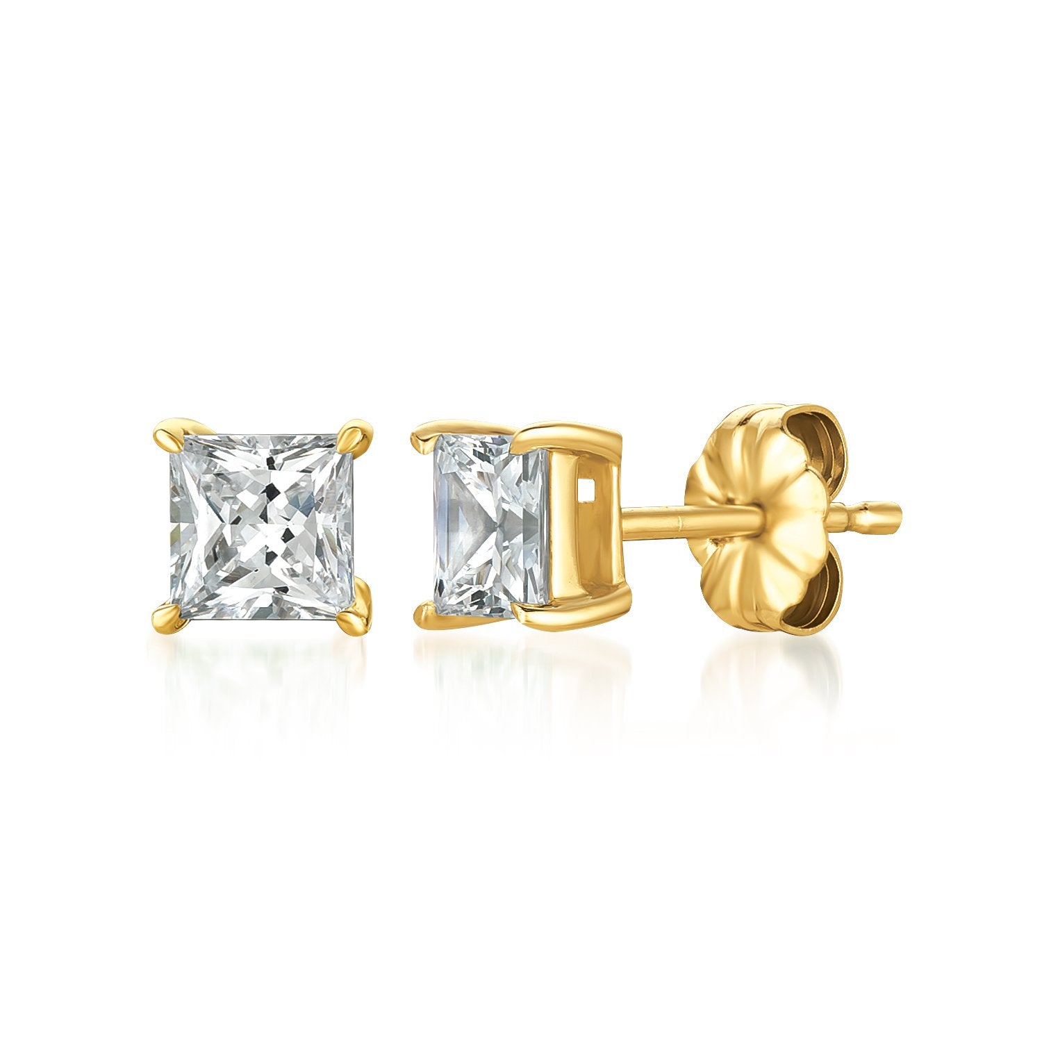 solitaire-princess-stud-earrings-finished-in-18kt-yellow-gold-150-cttw-640902.jpg Crislu Solitaire Princess Stud Earrings 18kt Gold 1.50 Cttw