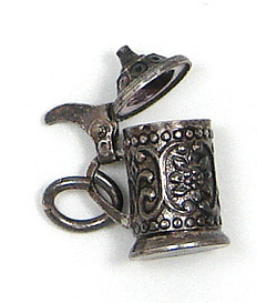 Vintage 800 Silver Stein Charm With Lid That Opens