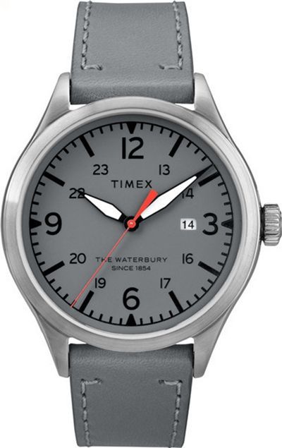 Men's Timex Waterbury Gray Leather Band Watch TW2R71000