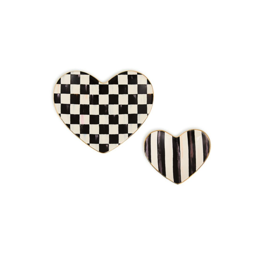 MacKenzie-Childs Heart Trinket Dishes - Set of 2