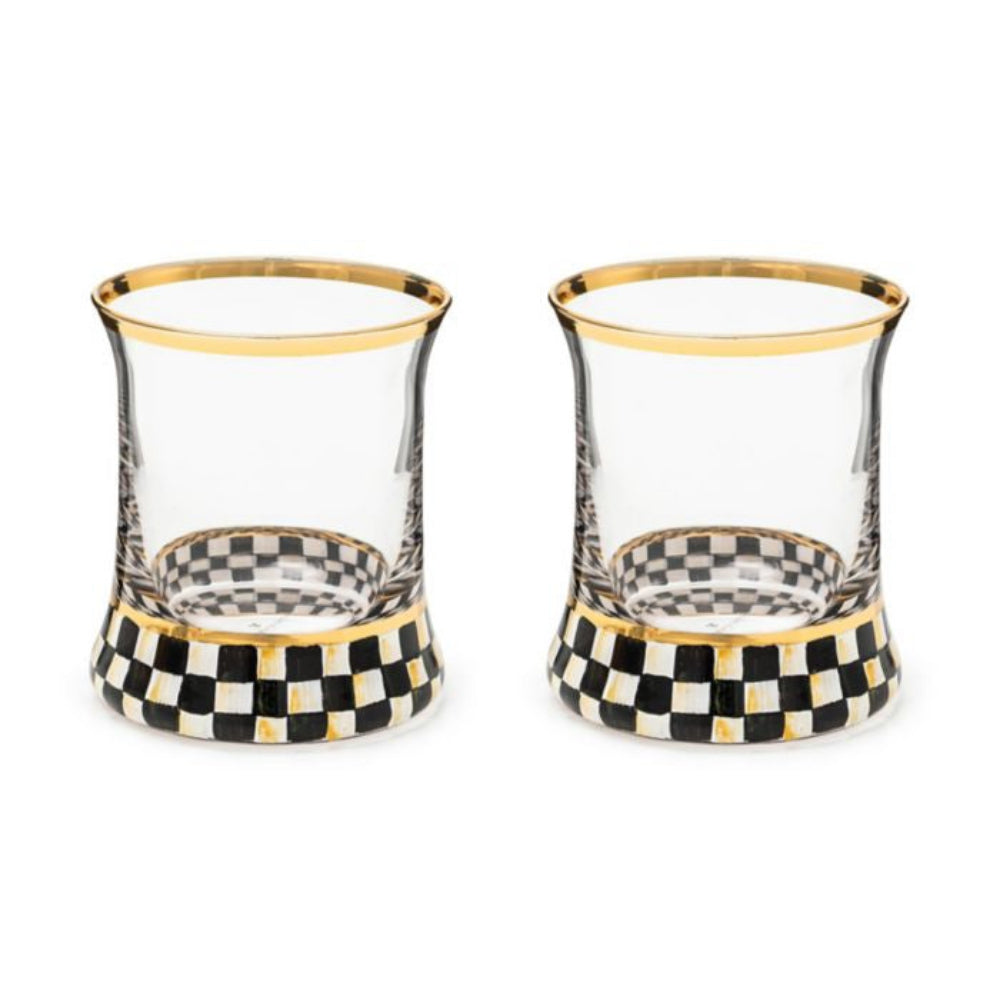 MacKenzie-Childs Courtly Check Tumbler Glass - Set of 2