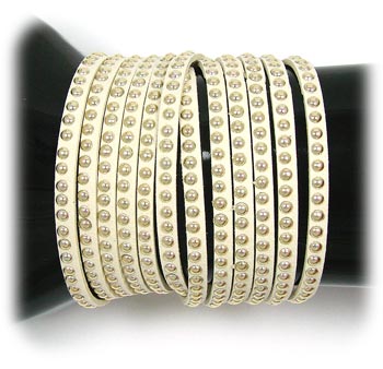 Cream Studded Wrap Bracelet