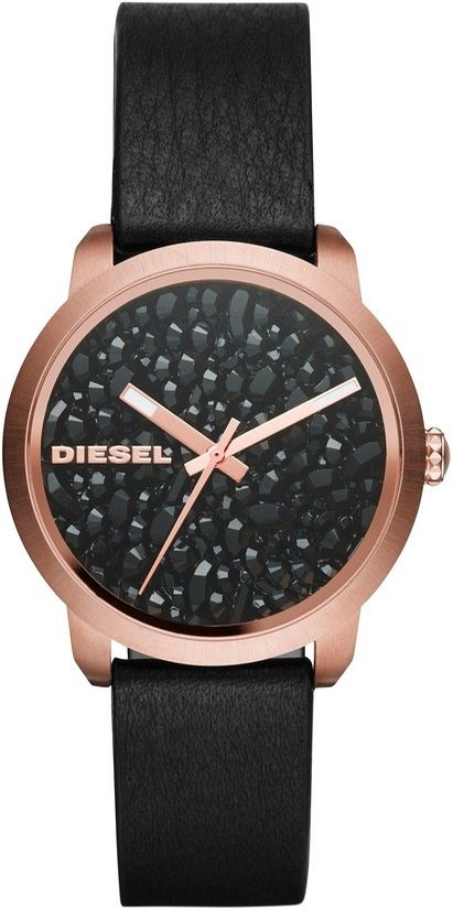 Women's Diesel Flare Black Leather Band Watch DZ5520