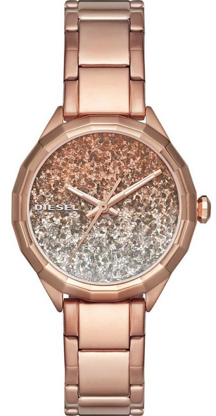 Women's Diesel Kween Rose Gold Glitter Watch DZ5539