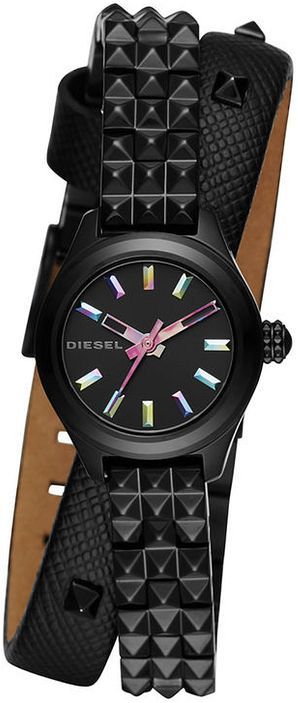 Women's Diesel Mini Kray Kray Black Steel Stud Watch DZ5528