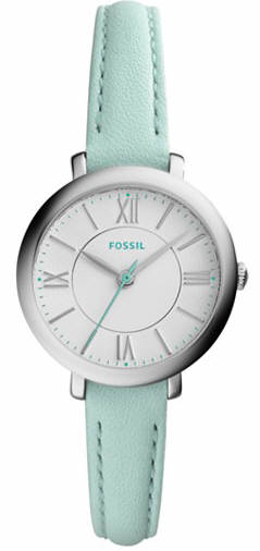Women's Fossil Jacqueline Green Leather Strap Watch ES3936