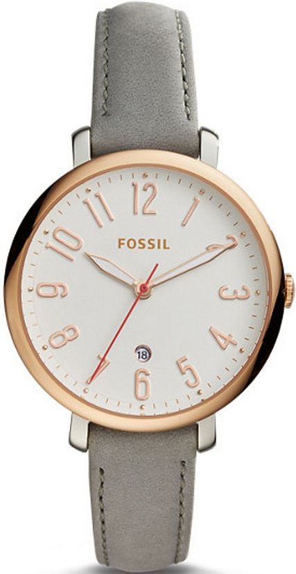 Women's Fossil Jacqueline Grey Leather Strap Watch ES4032