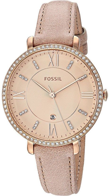 Women's Fossil Jacqueline Pink Leather Band Watch ES4292