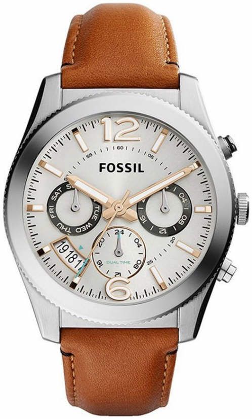 Women's Fossil Perfect Boyfriend Multifunction Brown Leather Watch ES3932