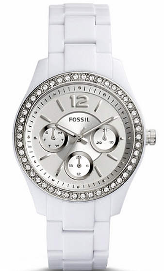 Women's Fossil Stella White Crystallized Watch ES3813