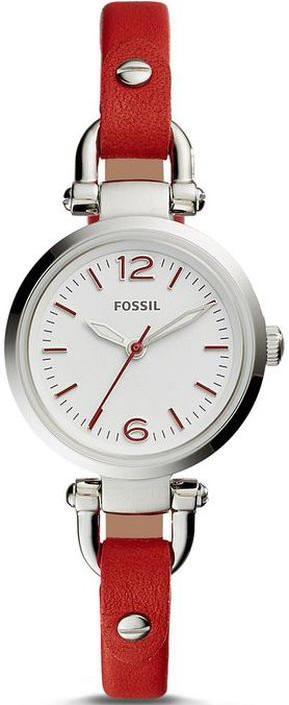 Women's Fossil Virginia Mini Red Leather Strap Watch ES4119