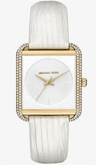 Women's Michael Kors Lake Crystallized White Band Watch MK2600