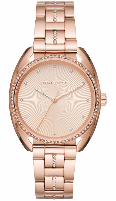 Women's Michael Kors Libby Crystallized Rose Gold Steel Watch MK3677