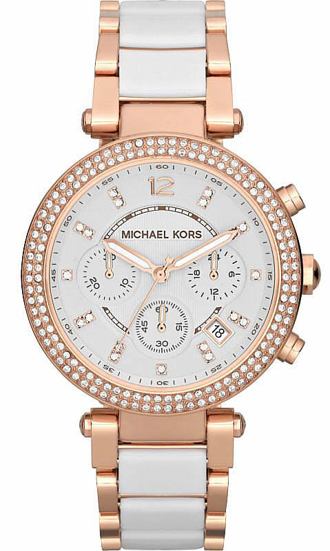 Women's Rose Gold Michael Kors Parker Chronograph Watch MK5774