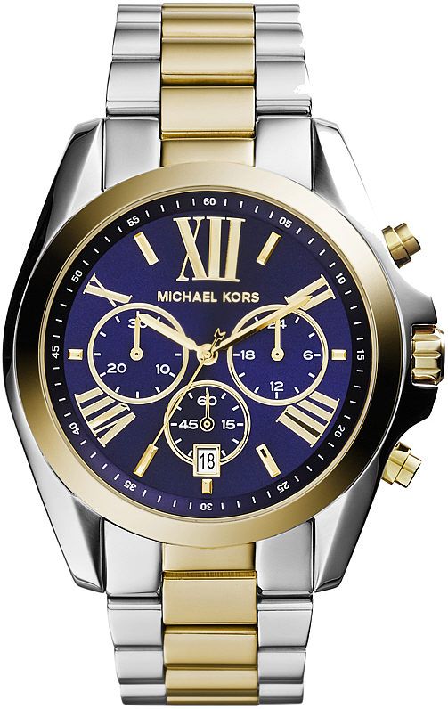 Women's Two-Tone Michael Kors Bradshaw Chronograph Watch MK5976
