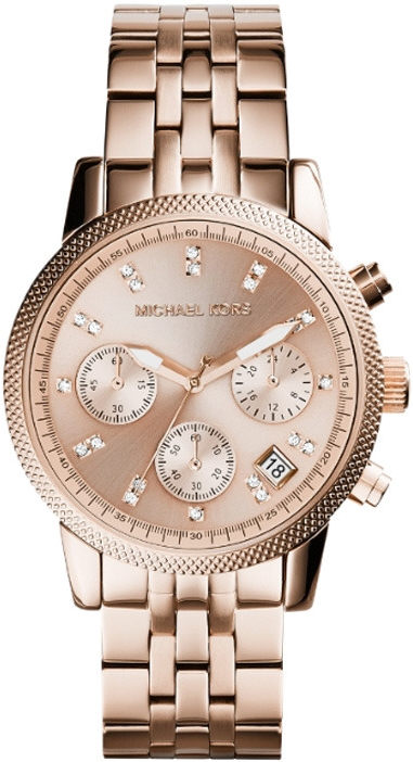 Women's Rose Gold Michael Kors Ritz Chronograph Watch MK6077