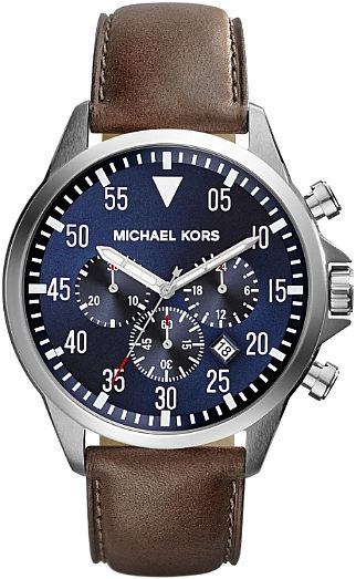 Men's Michael Kors Gage Chronograph Leather Strap Watch MK8362