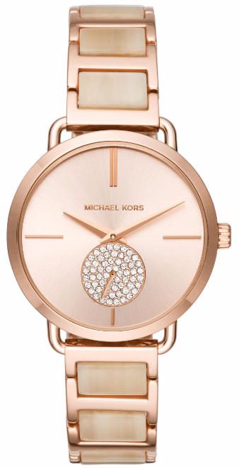 Women's Michael Kors Portia Crystallized Rose Gold Steel Watch MK3678