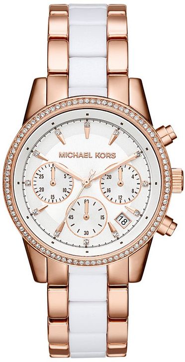 Women's Michael Kors Ritz Rose And White Chronograph Watch MK6324