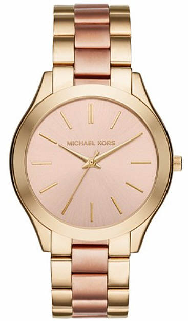 Women's Michael Kors Slim Runway Gold And Rose Gold Steel Watch MK3493