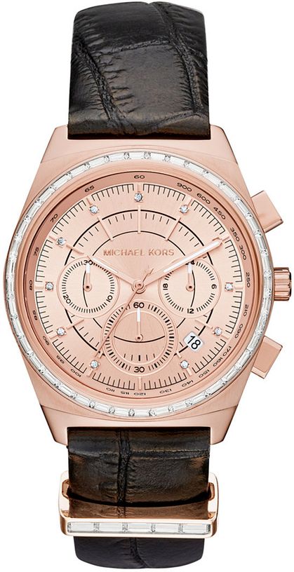 Women's Michael Kors Vail Chronograph Leather Strap Watch MK2616