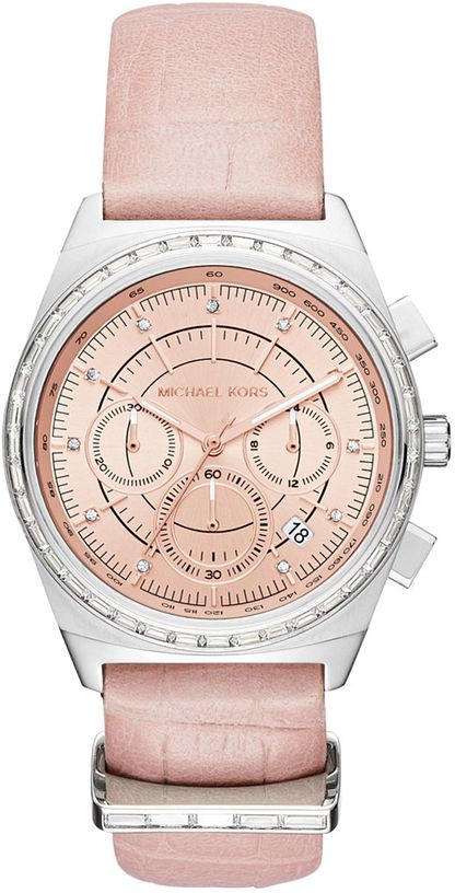 Women's Michael Kors Vail Chronograph Pink Leather Watch MK2615