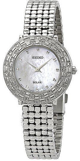 Women's Seiko Solar Stainless Steel Diamond Watch SUP373