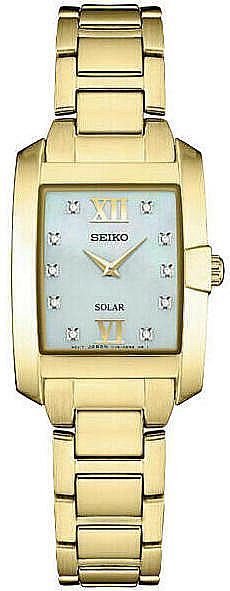 Women's Seiko Solar Stainless Steel Diamond Watch SUP378