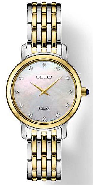 Women's Seiko Solar Stainless Steel Diamond Watch SUP398
