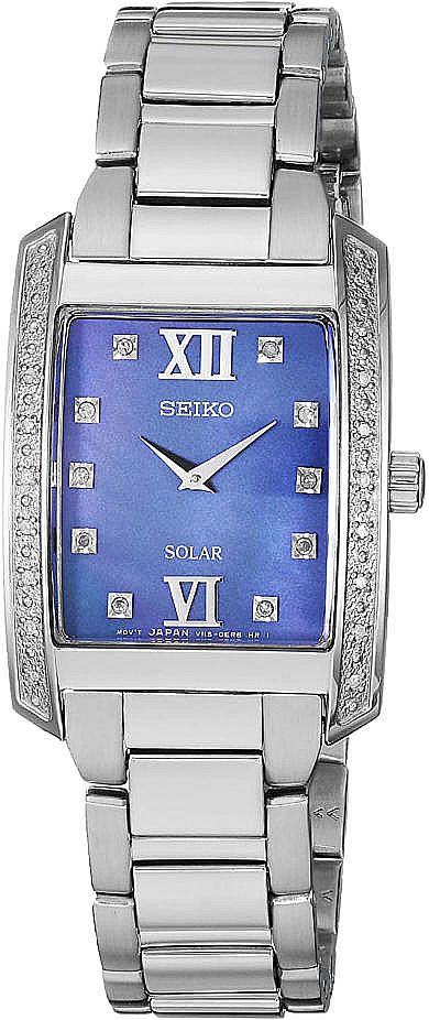 Women's Seiko Solar Stainless Steel Diamond Watch SUP401