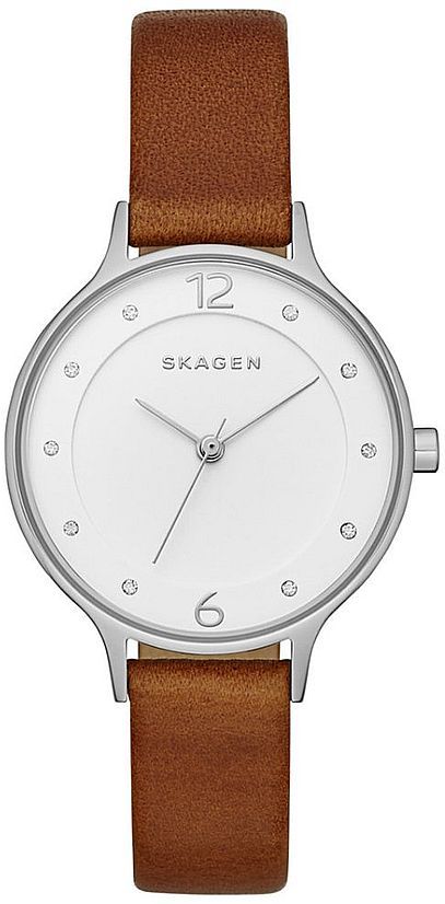 Women's Skagen Anita Brown Strap Watch SKW2399