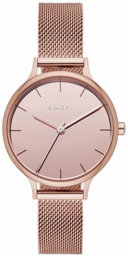 Women's Skagen Anita Mirror Rose Gold Steel Mesh Watch SKW2413