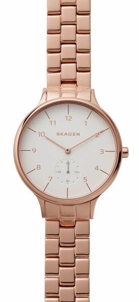 Women's Skagen Anita Rose Gold Steel Link Bracelet Watch SKW2417