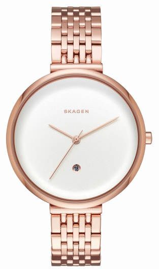 Women's Skagen Gitte Rose Gold Steel Link Watch SKW2421