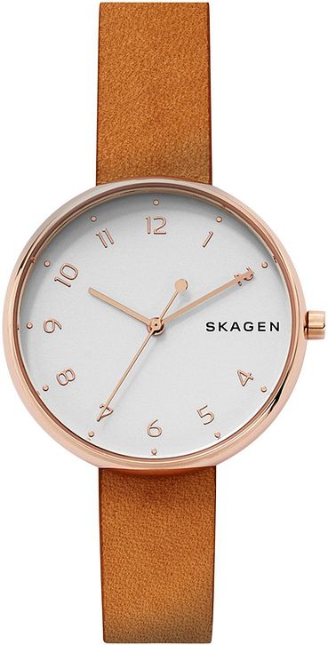 Women's Skagen Signature Brown Leather Strap Watch SKW2624