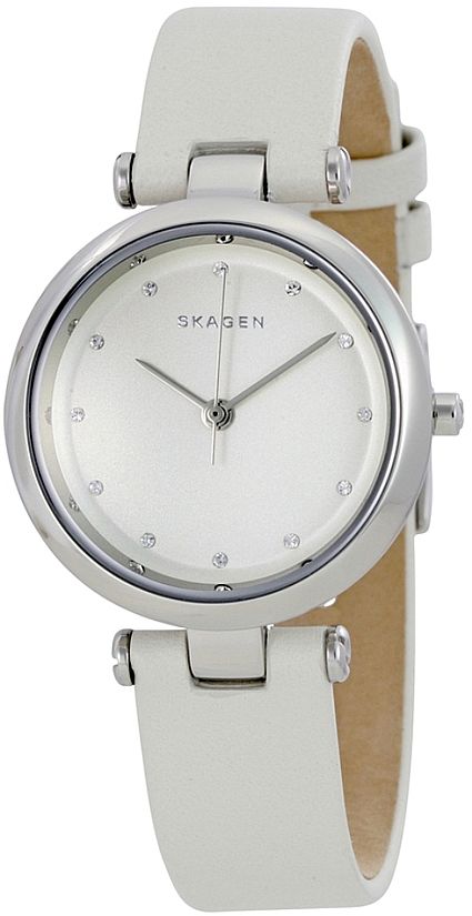 Women's Skagen Tanja White Leather Watch SKW2517