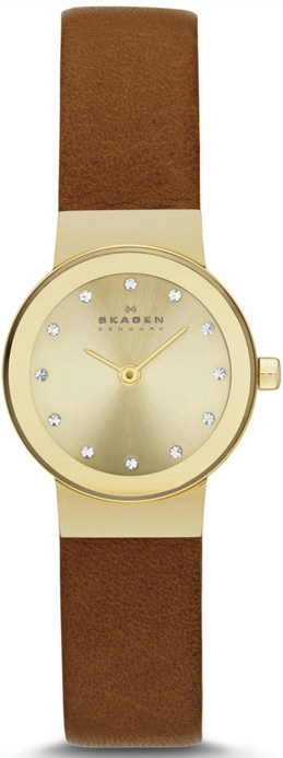 Women's Brown Skagen Freja Crystallized Dial Watch SKW2175