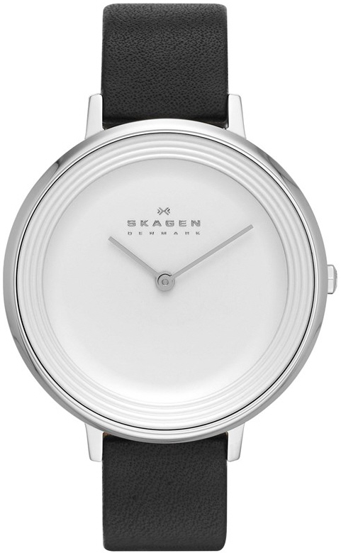 Women's Black Skagen Ditte Dress Leather Band Watch SKW2261