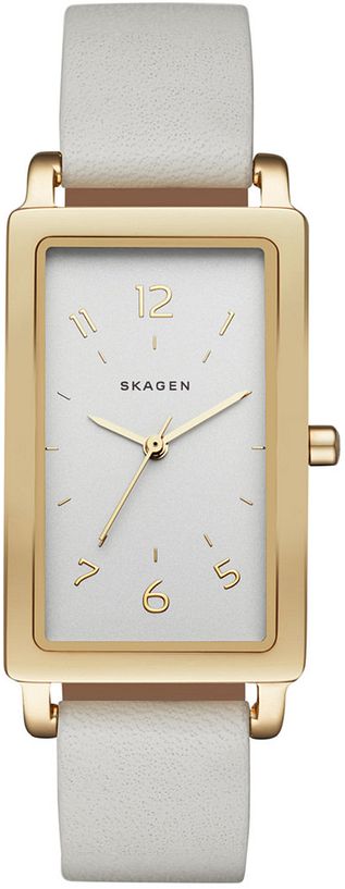 Women's Skagen White Leather Strap Watch SKW2566